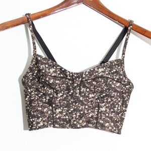 Lululemon Core Set Bra Shimmy Shimmer Multi Longline Bustier Brown Dot Size 2
